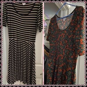 Two LuLaRoe Nicole Dresses XL